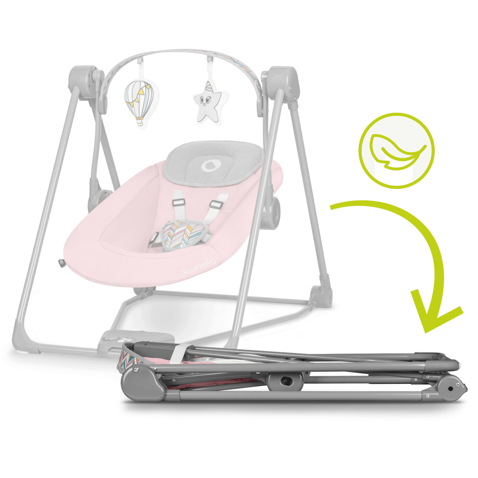 Lionelo Swinging Chair Otto Pink product thumbnail 2