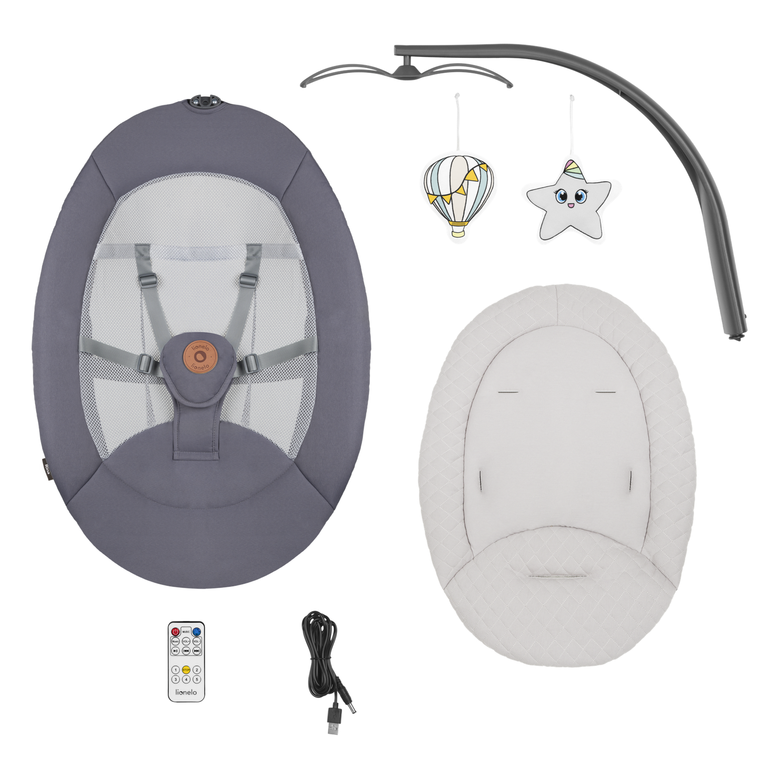 Lionelo Rina Grey Concrete — Bouncer – rocker product thumbnail 12