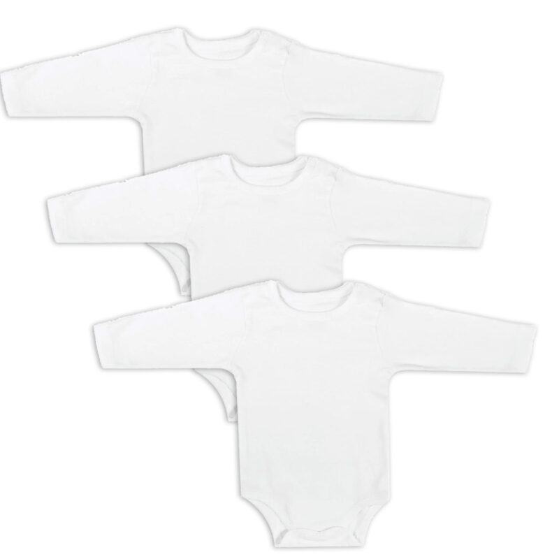 Junior Bodysuit White Long-sleeves, 0-3M
