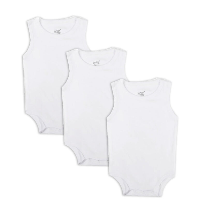 Junior Bodysuit White Sleeveless, 9-12M