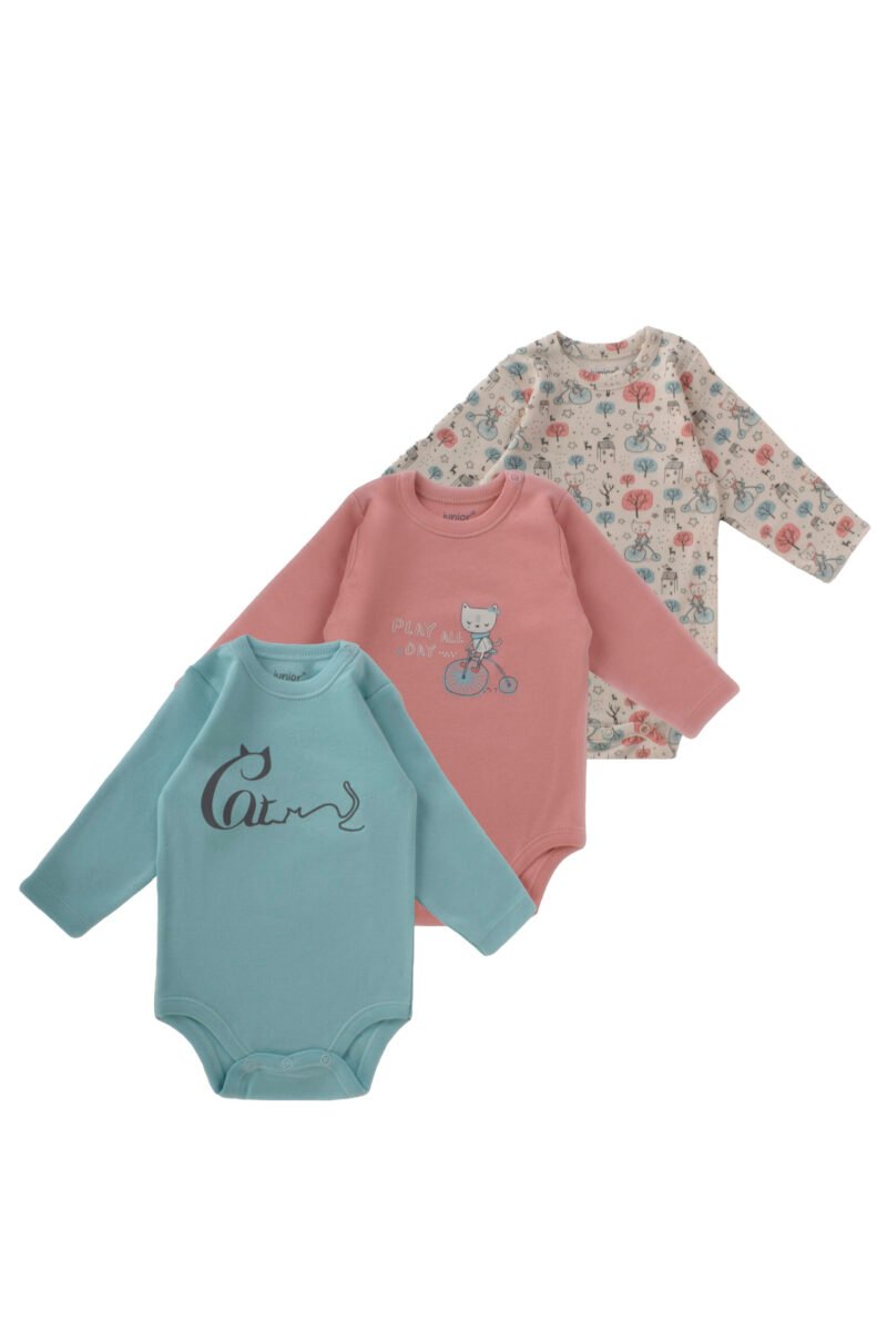 Junior Bodysuit Long Sleeve happy kitty product thumbnail 5