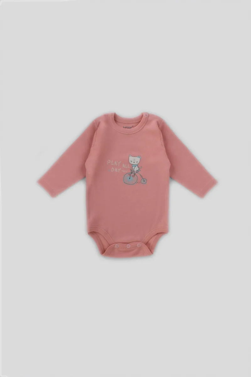 ⁦Junior Bodysuit Long Sleeve happy kitty⁩ - الصورة ⁦3⁩