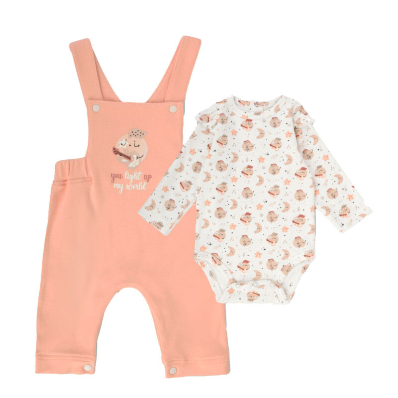 Junior Printed Romper + Body Musical moon, 0-3M