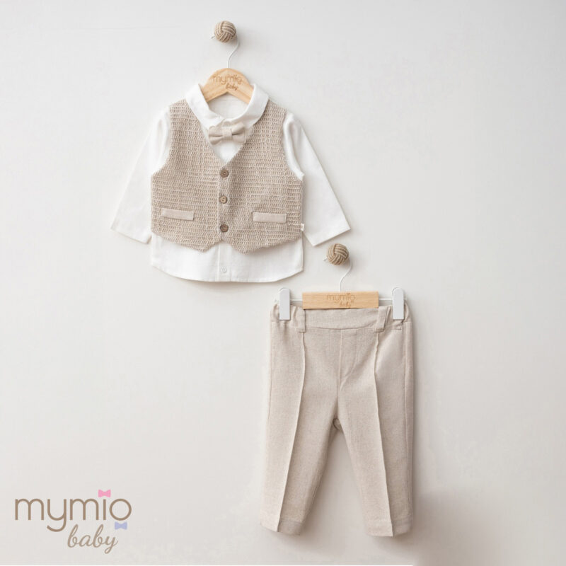 Mymio Baby Boy 2-Piece Set with Vest, (4391), Brown, 18 Months