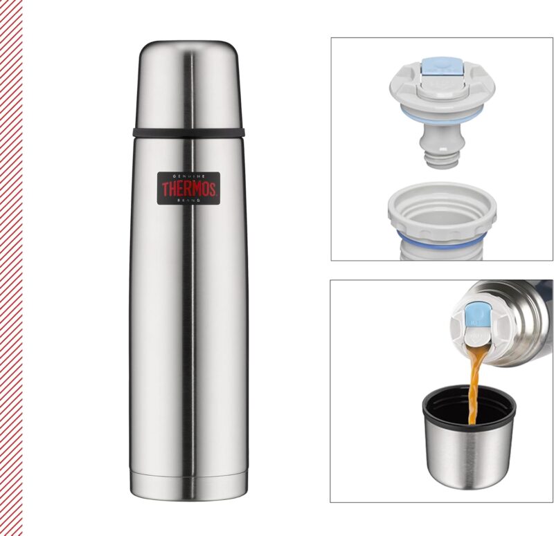 ⁦Thermos Light Vacuum Flask 1 L, Grey⁩ - الصورة ⁦2⁩