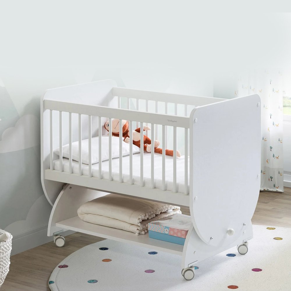 BabyWhen Swinging Wheeled Cradle 50×90, White (BW1030)