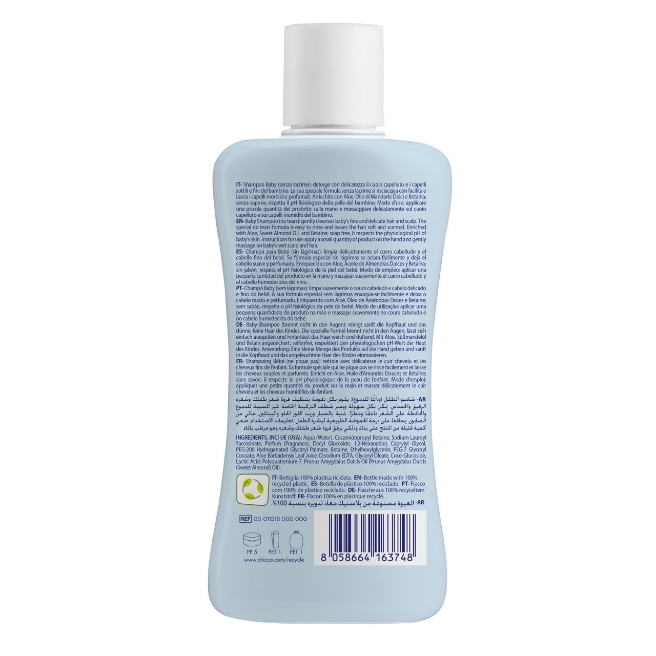 Chicco Natural Sensation Baby Gentle Shampoo for Children from Birth 0+ 200 Ml product thumbnail 2