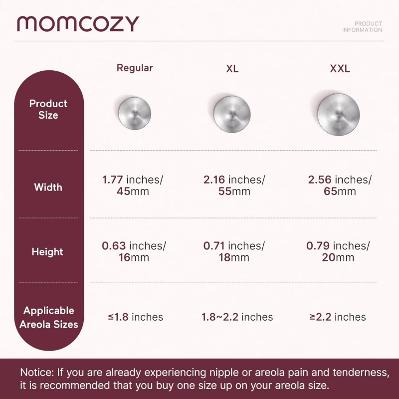 Momcozy Silver Nipple Shields XL 55MM product thumbnail 2