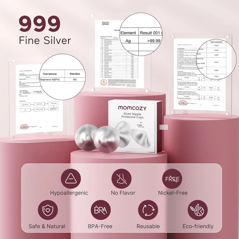 Momcozy Silver Nipple Shields XL 55MM product thumbnail 3
