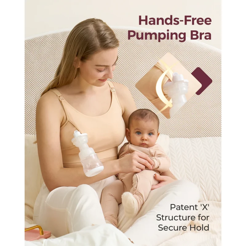 Momcozy Adjustable Nursing Bra – Beige product thumbnail 2