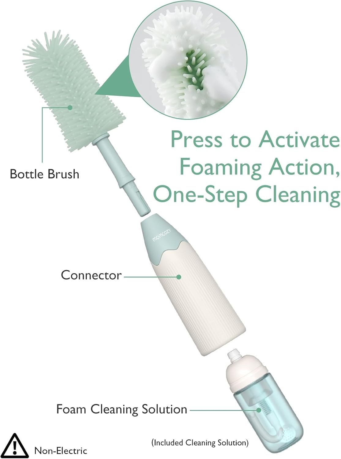 Momcozy Bottle Brush Kit, Innovative Push-Press Design for Better Cleaning product thumbnail 2
