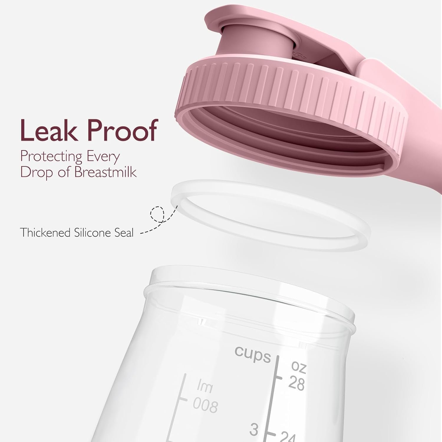 Momcozy Breast Milk Storage Glass Container (32oz), Pink product thumbnail 6