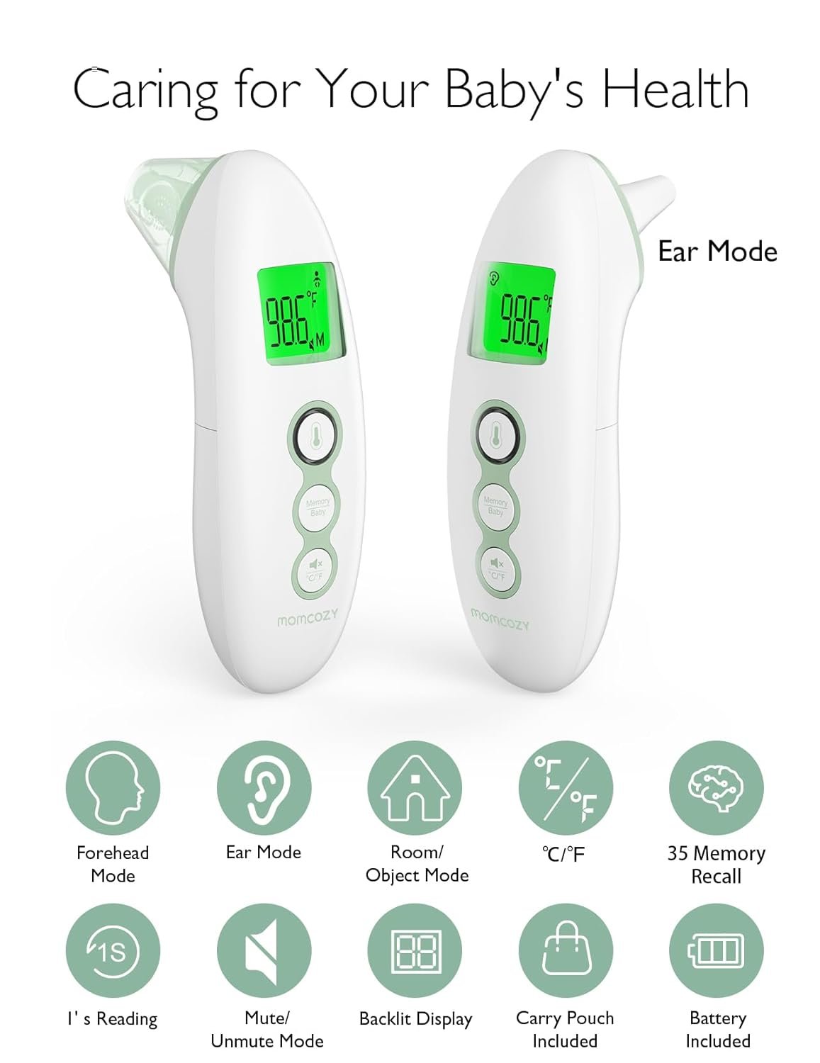 Momcozy Non-Contact Forehead and Ear Thermometer product thumbnail 5
