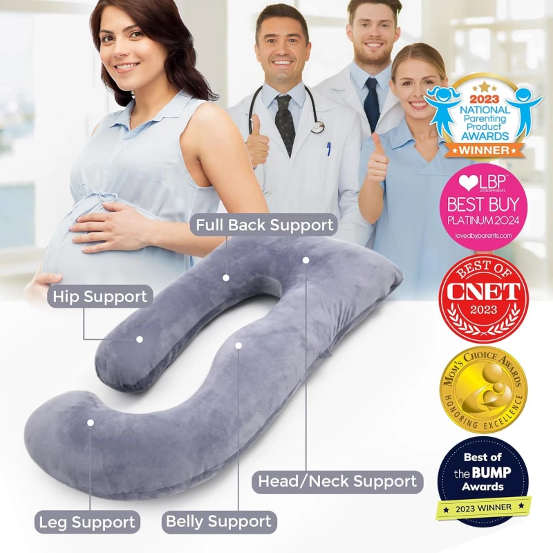 Momcozy Pregnancy Pillow U Shaped (Grey) product thumbnail 2