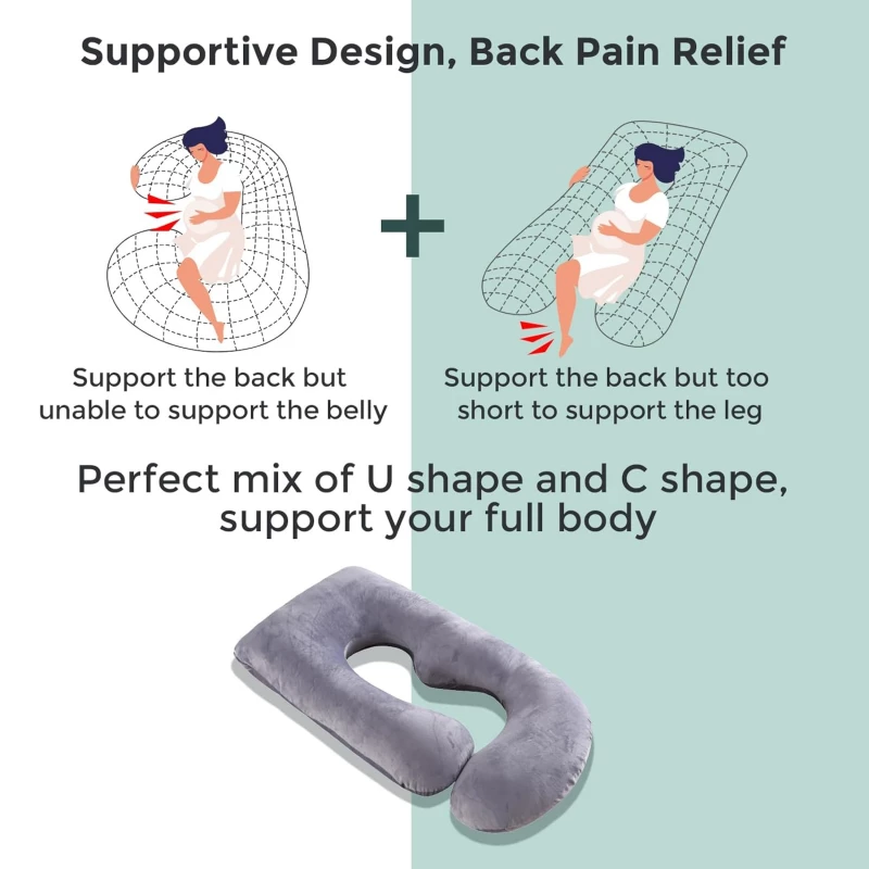 Momcozy Pregnancy Pillow U Shaped (Grey) product thumbnail 3