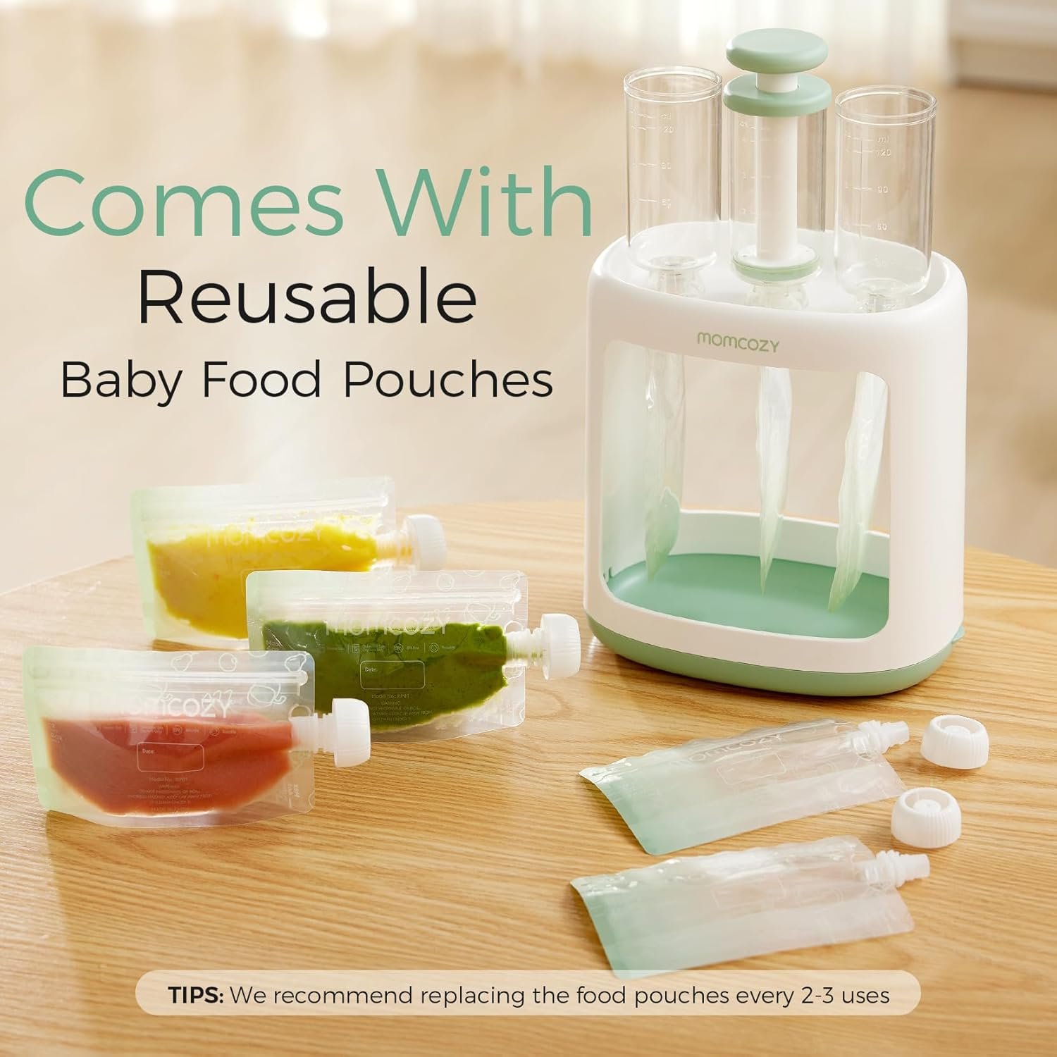 Momcozy Baby Food Maker for Puree Food Storage By 5 Reusable Bags Squeeze product thumbnail 6