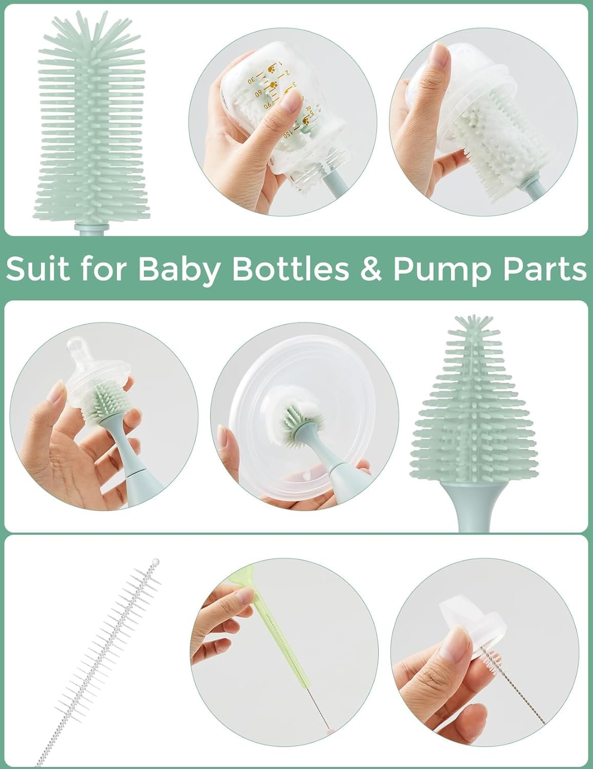 Momcozy Bottle Brush Kit, Innovative Push-Press Design for Better Cleaning product thumbnail 3