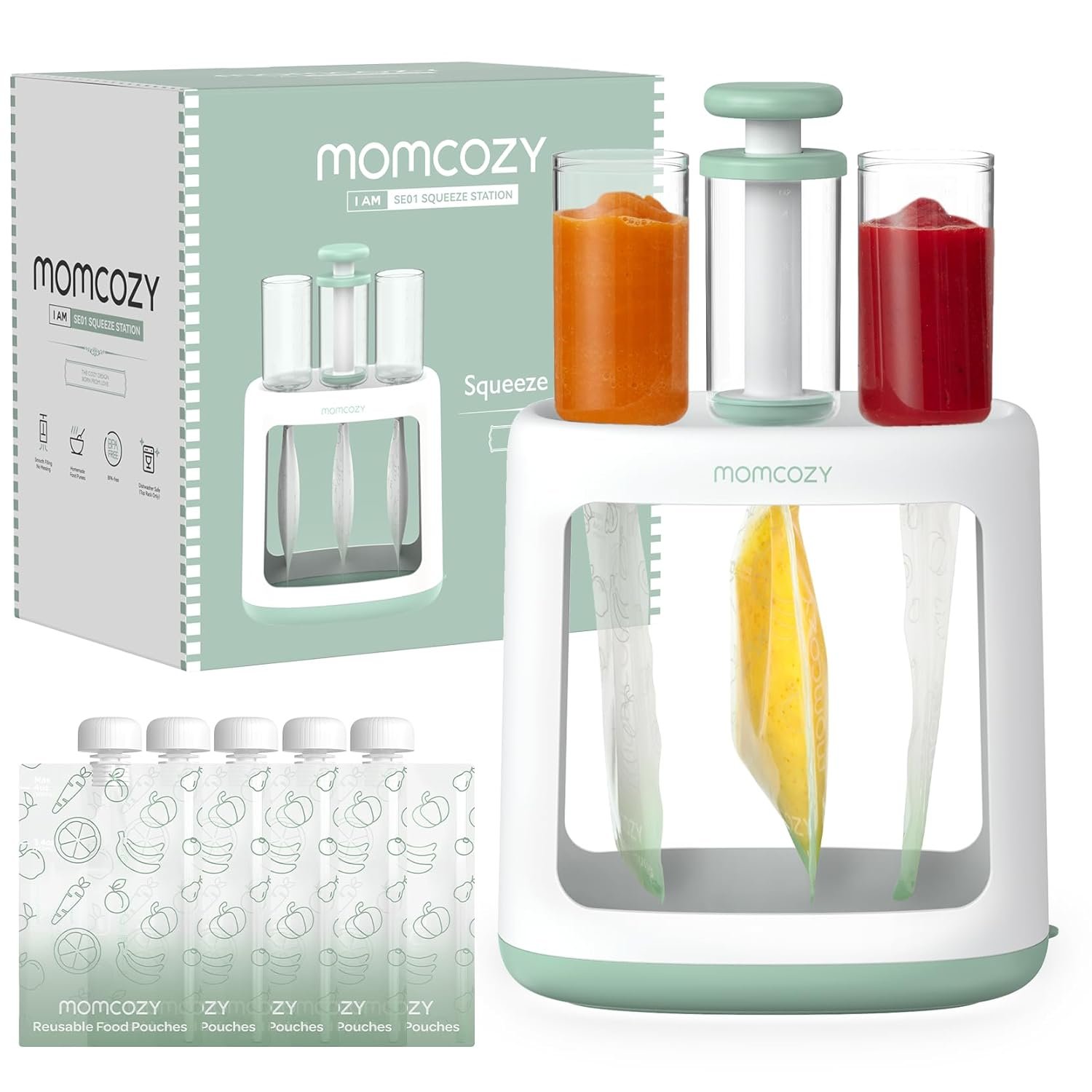 Momcozy Baby Food Maker for Puree Food Storage By 5 Reusable Bags Squeeze