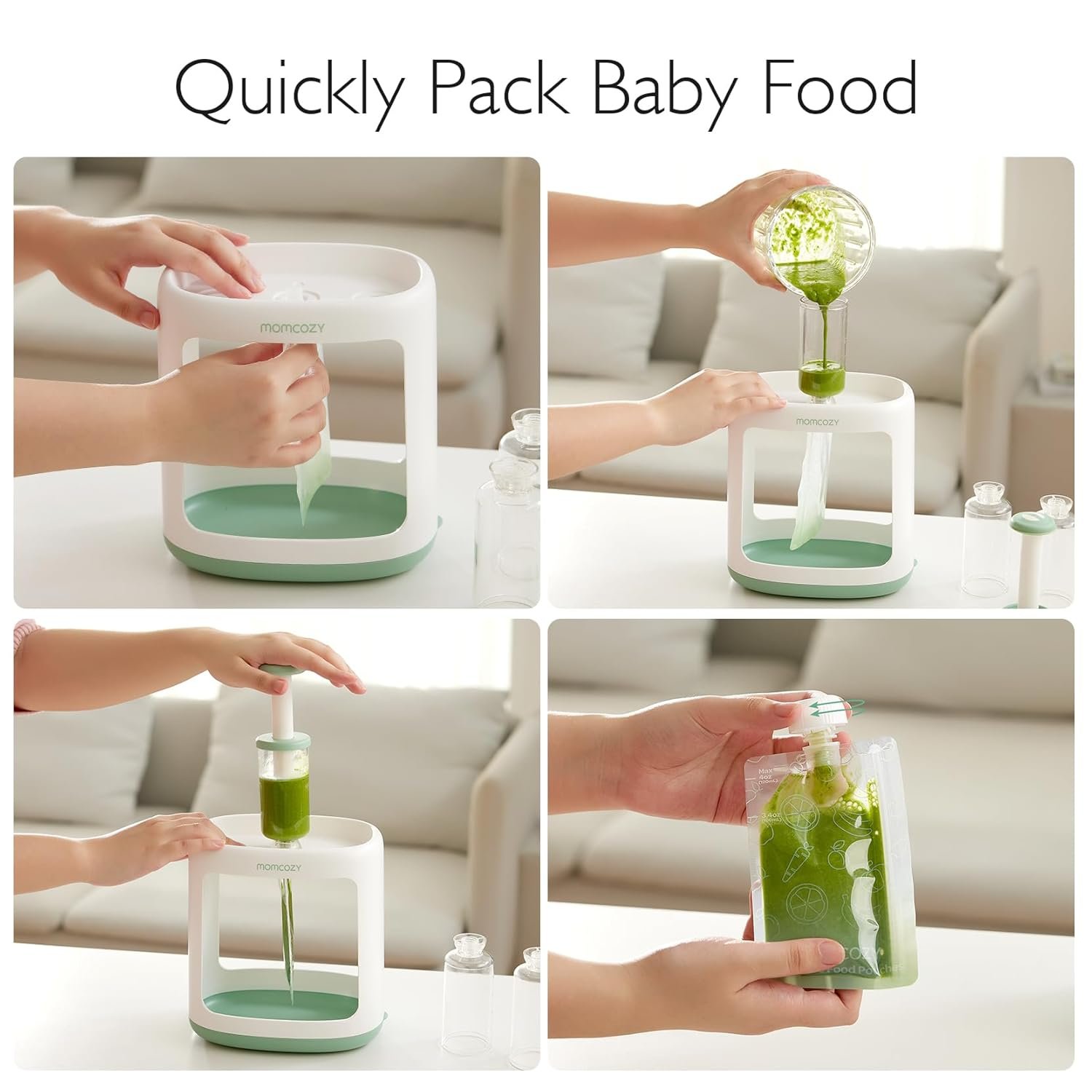 Momcozy Baby Food Maker for Puree Food Storage By 5 Reusable Bags Squeeze product thumbnail 3