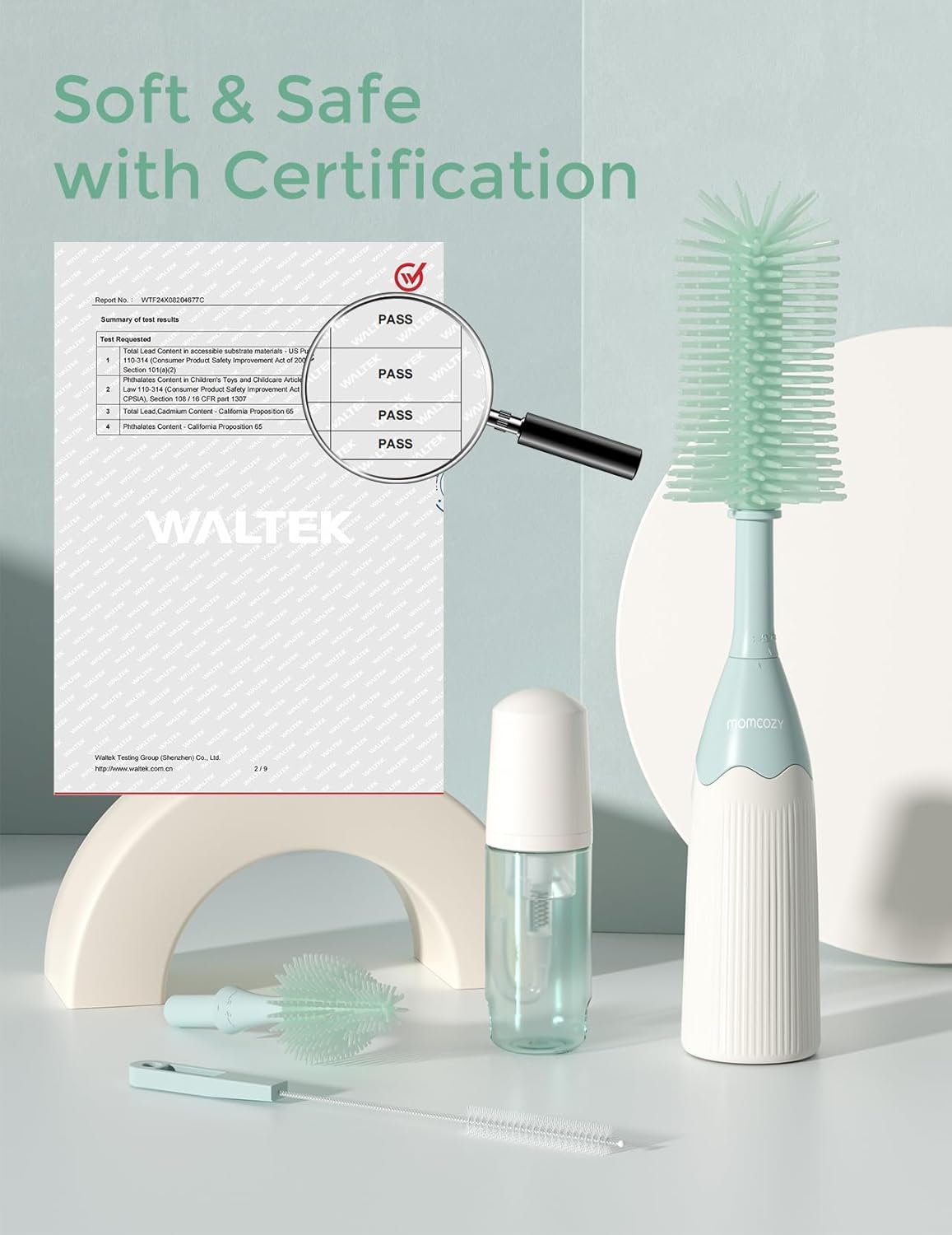 Momcozy Bottle Brush Kit, Innovative Push-Press Design for Better Cleaning product thumbnail 5