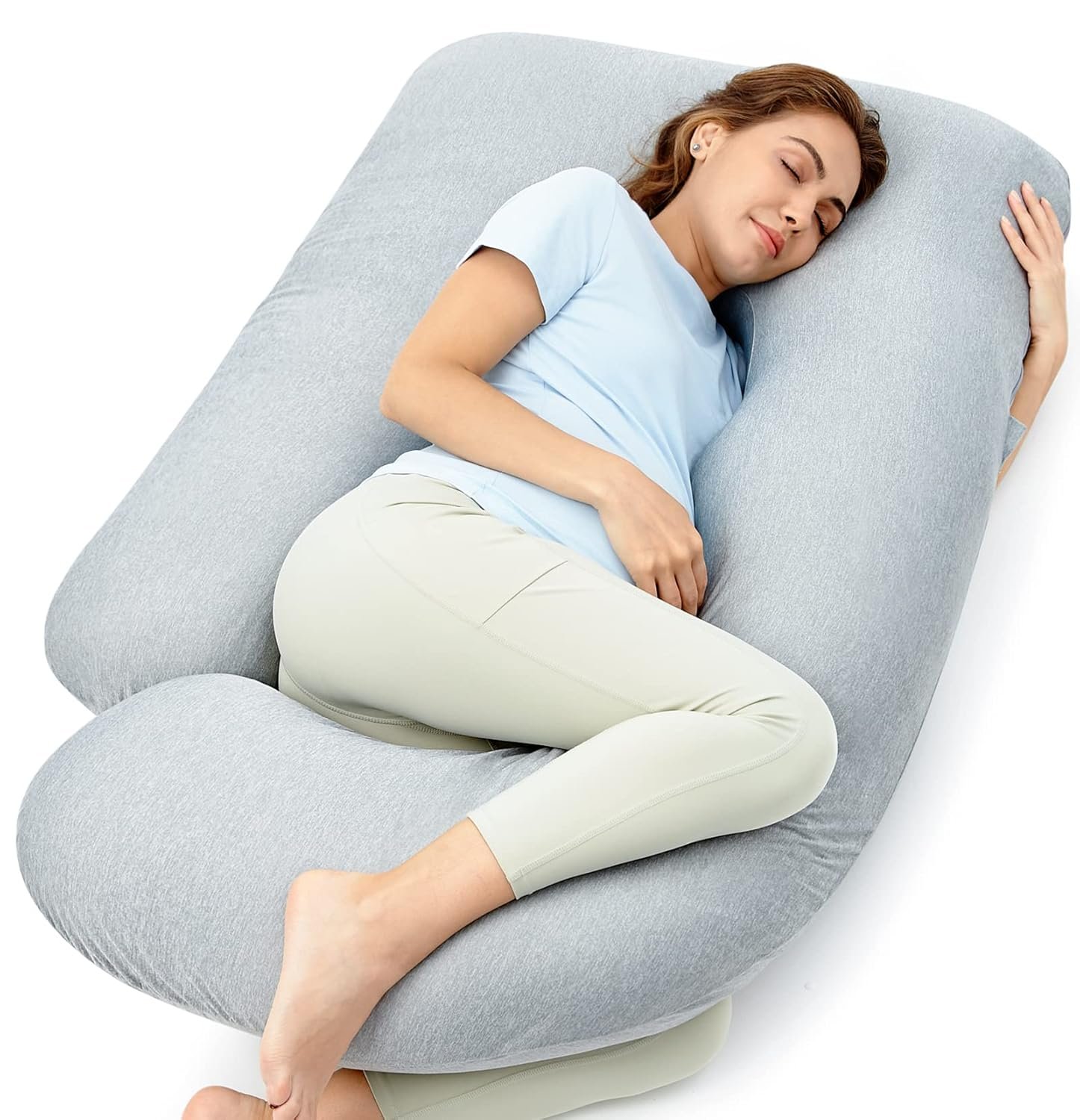 Momcozy U-Shaped Cooling Fabric Pregnancy Pillow product thumbnail 2