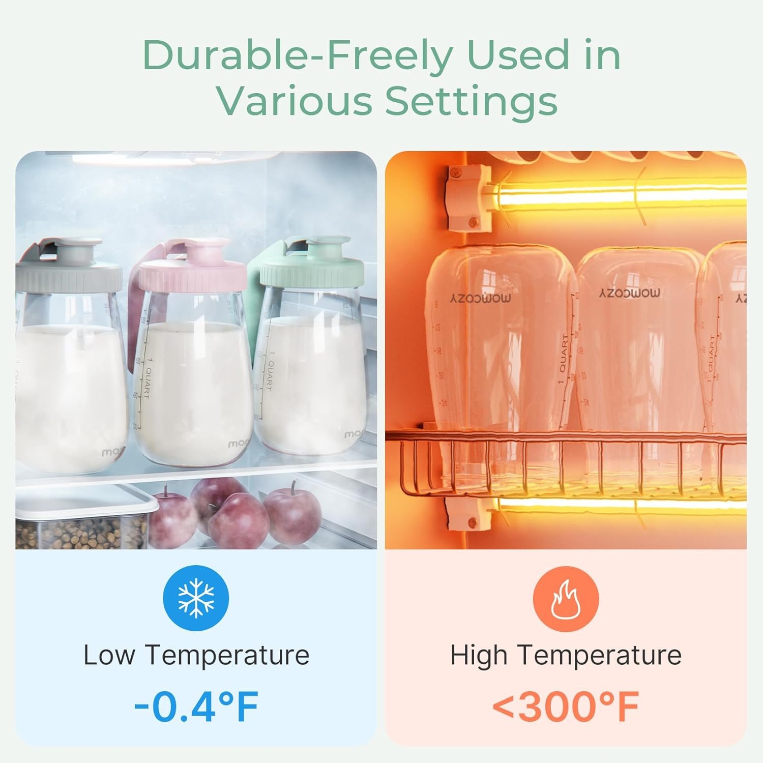 Momcozy Breast Milk Storage Glass Container (32oz), Pink product thumbnail 4