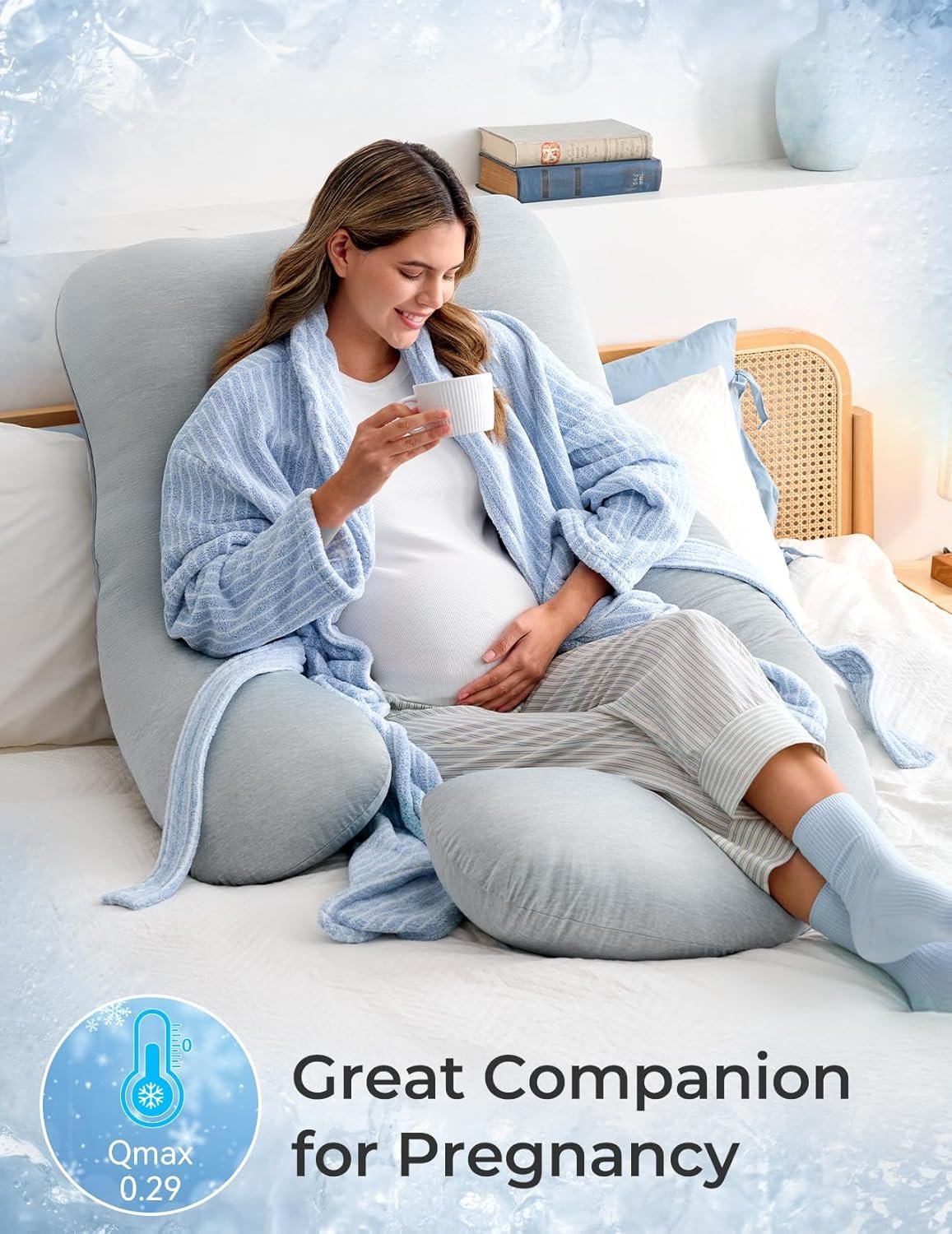 Momcozy U-Shaped Cooling Fabric Pregnancy Pillow product thumbnail 3