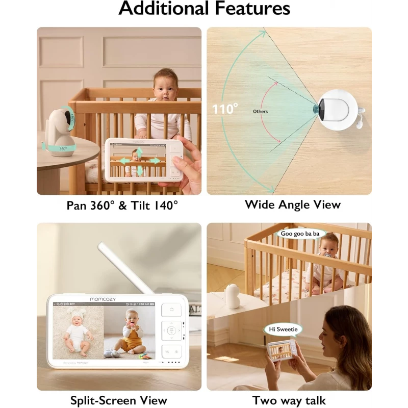 Momcozy Video Baby Monitor, 5.5” 1080P Full HD Baby Monitor with Camera Success product thumbnail 2