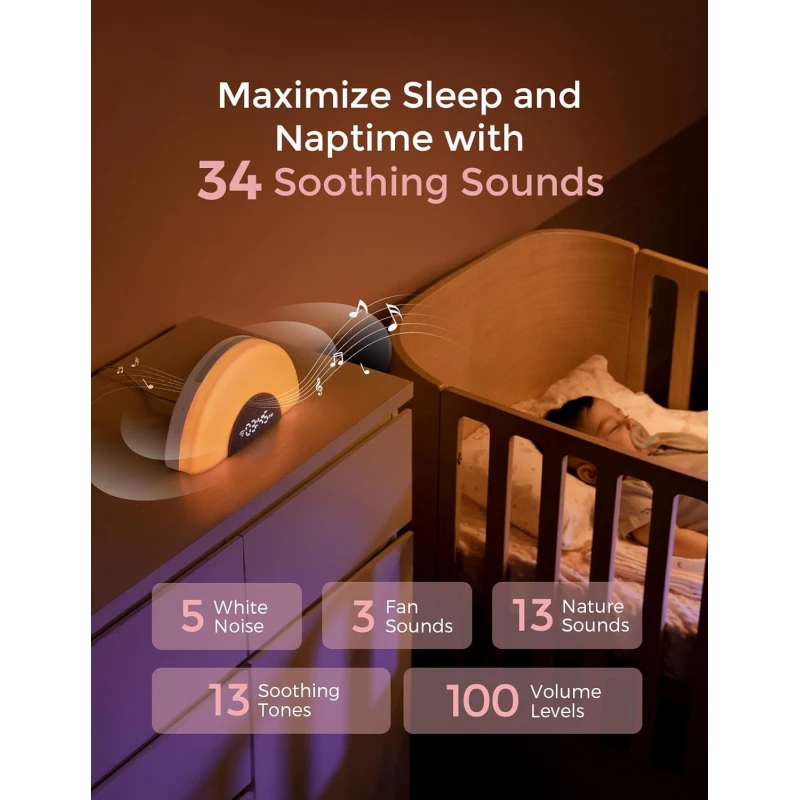 Momcozy DreamSync Tech Smart Baby Sound Machine Rainbow Light & App product thumbnail 2