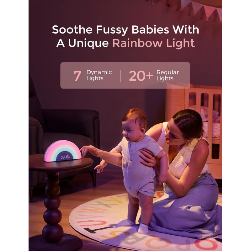 Momcozy DreamSync Tech Smart Baby Sound Machine Rainbow Light & App product thumbnail 6