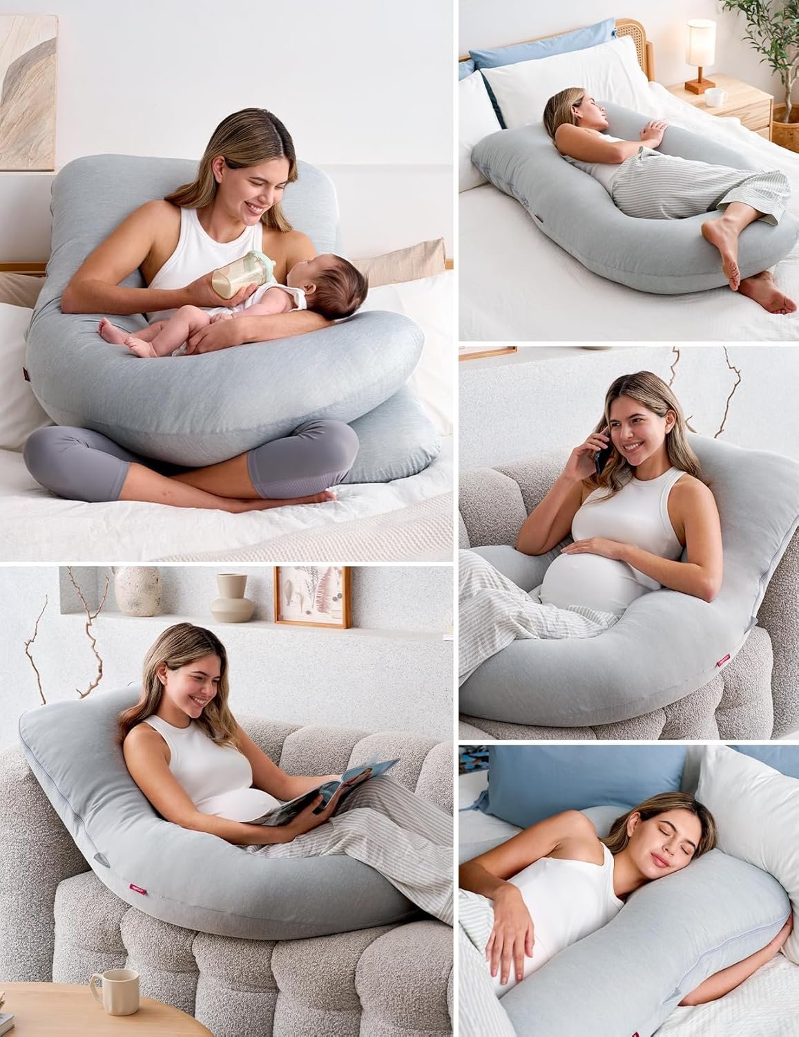 Momcozy U-Shaped Cooling Fabric Pregnancy Pillow product thumbnail 4