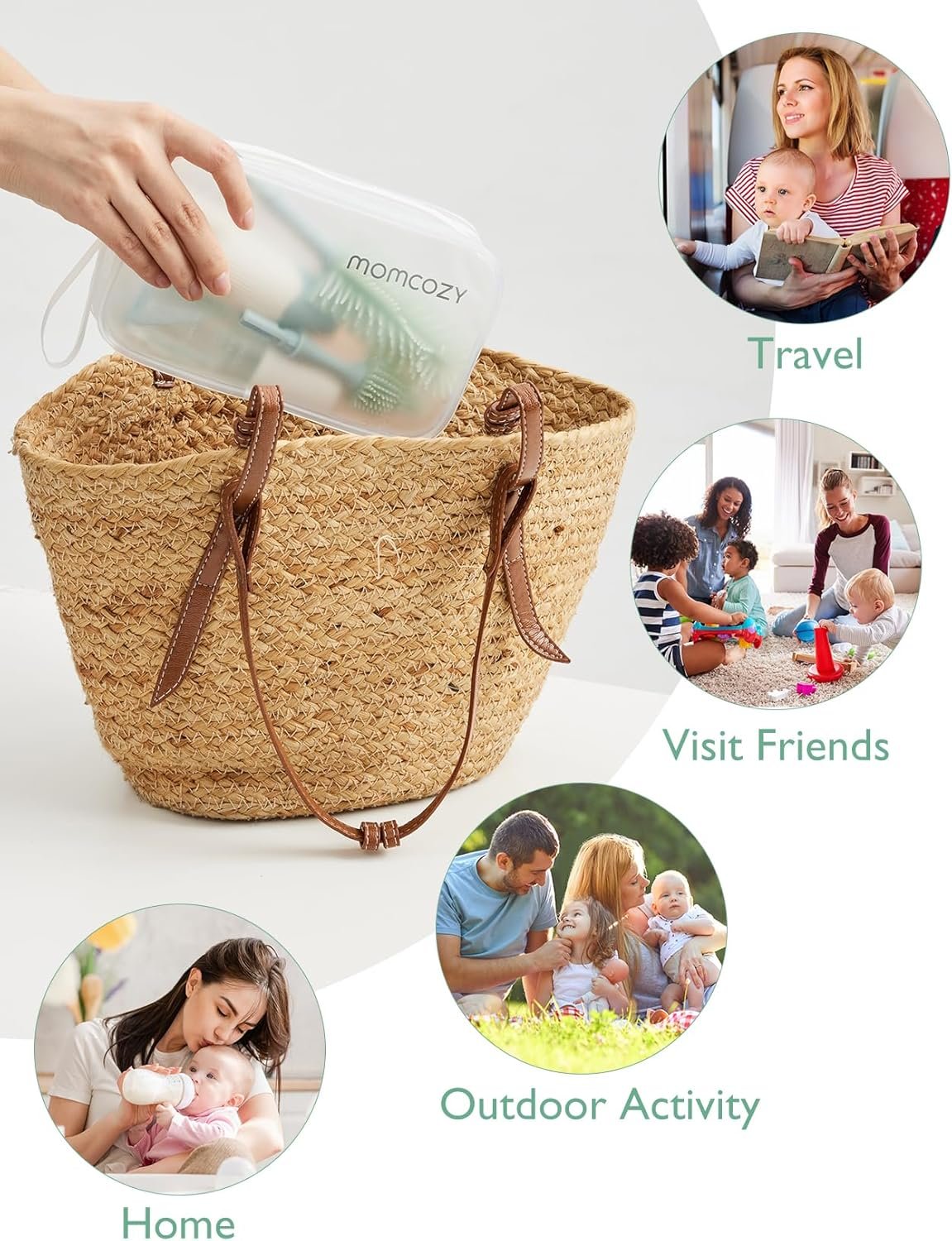 Momcozy Bottle Brush Kit, Innovative Push-Press Design for Better Cleaning product thumbnail 4