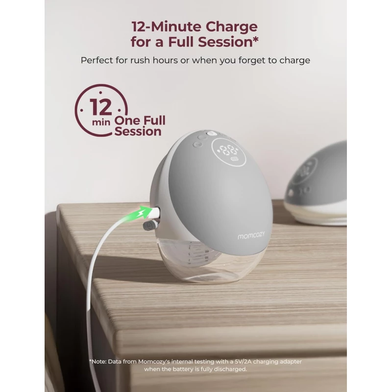 Momcozy M9 Double Wearable Breast Pump, Mobile App Controlled – Grey product thumbnail 2