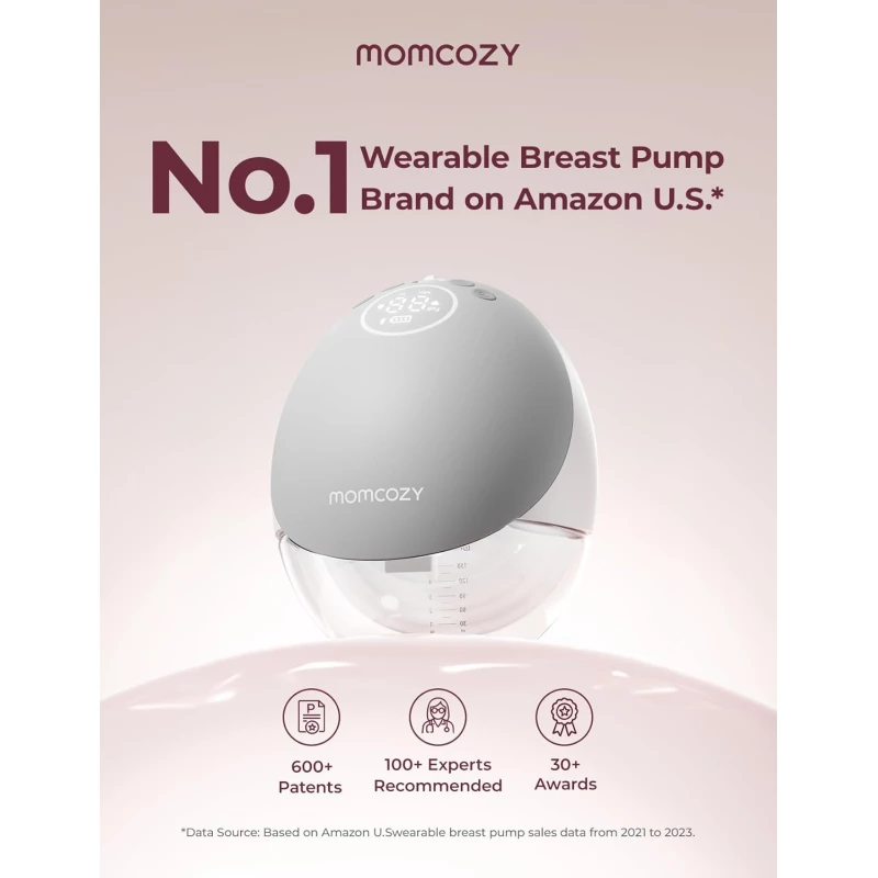 Momcozy M9 Double Wearable Breast Pump, Mobile App Controlled – Grey product thumbnail 3