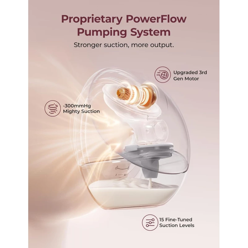 Momcozy M9 Double Wearable Breast Pump, Mobile App Controlled – Grey product thumbnail 4