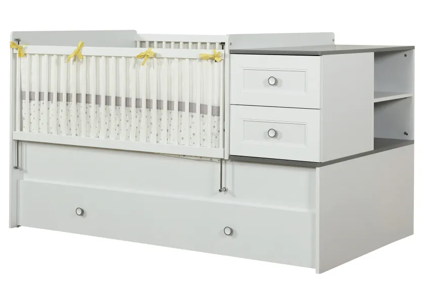 Almila Mia Convertible Baby Bed With Pull-Out Bed