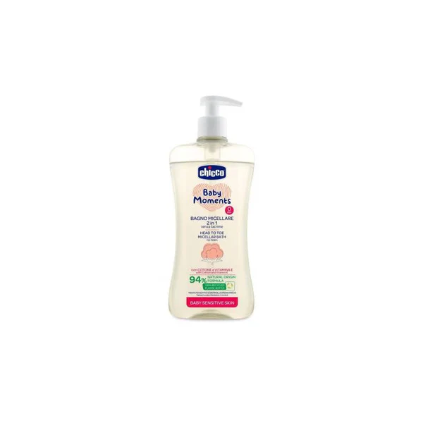 Chicco Baby Moments Sensitive Micellar Shampoo for Body and Hair 500 Ml