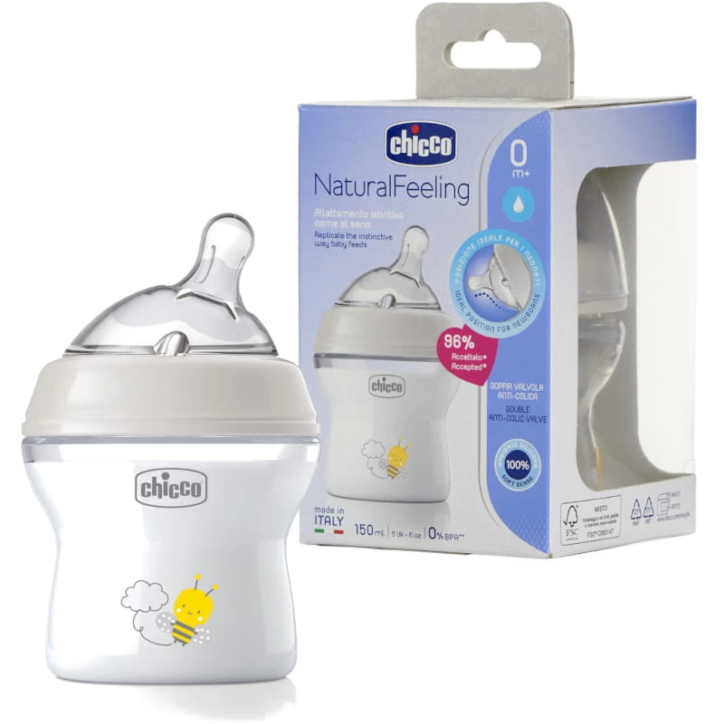 Chicco Natural Feeling Neutral Baby Bottle 0m+ 150 Ml