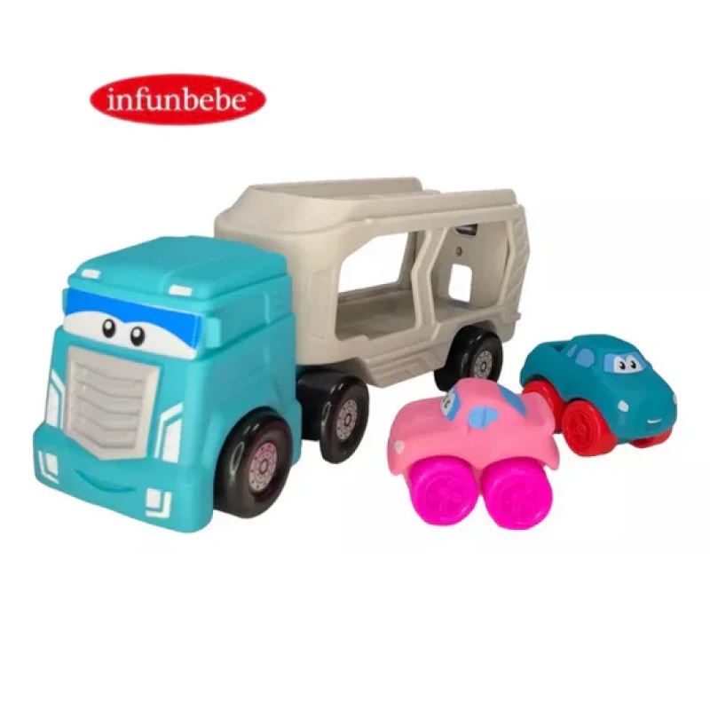 Infunbebe Auto Hauler Truck Toy Set – Colorful Carrier & Cars 18 months product thumbnail 2