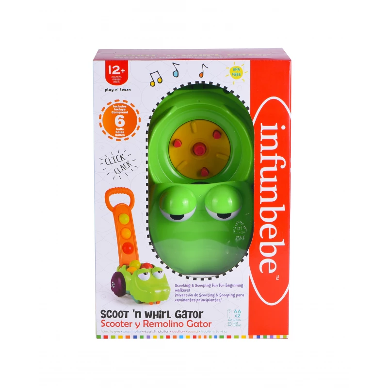 Infunbebe Scoot N’ Whirl Gator Push Toy for Toddlers 12M+ product thumbnail 2