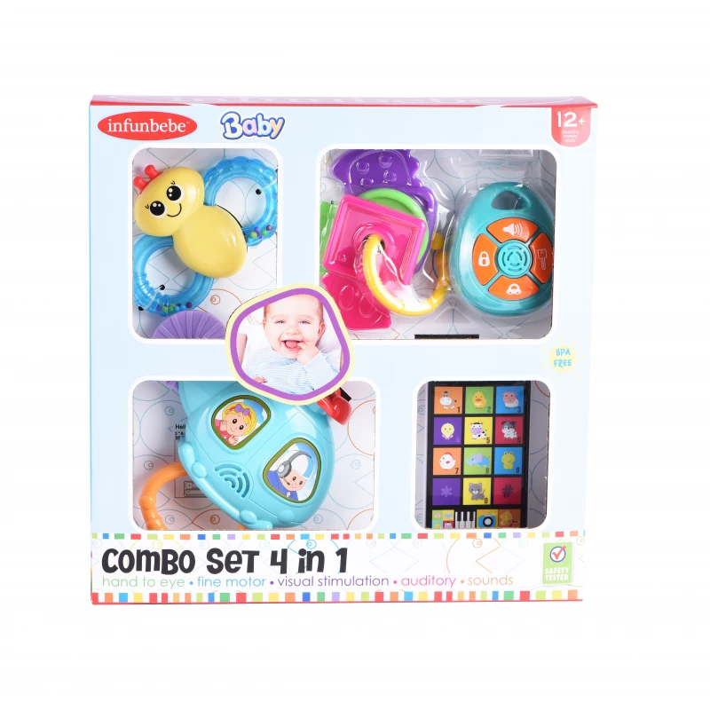 Infunbebe Combo Set 4-in-1 Baby Toy – Educational & Motor Skills