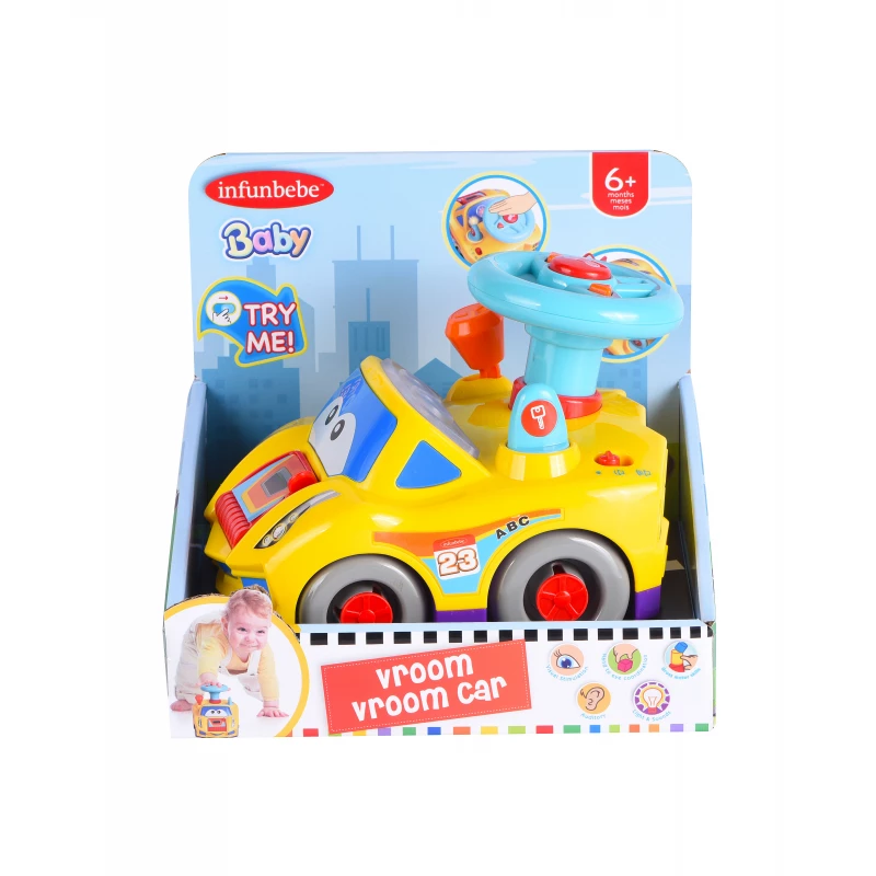 Infunbebe Baby Vroom Vroom Ride-On Car Toy – Yellow, 6+ Months product thumbnail 2