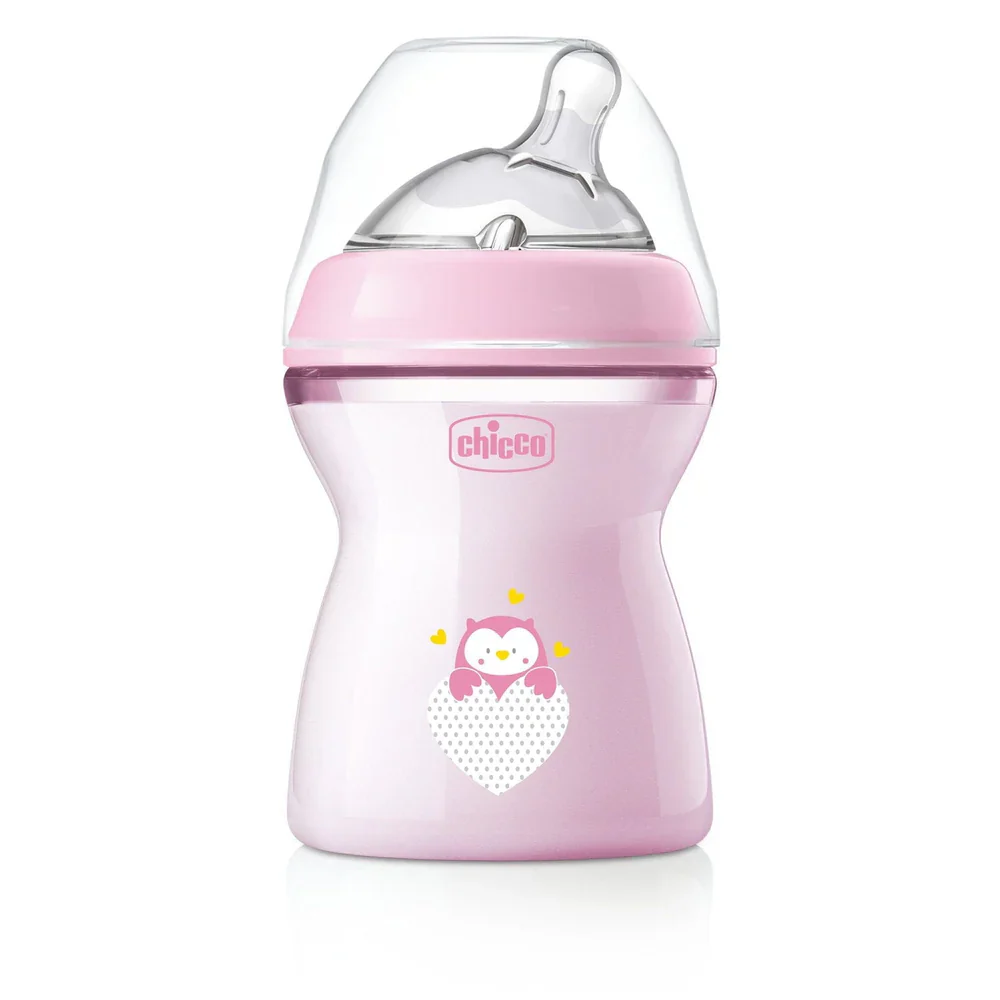 Chicco Natural Baby Feeling 2-Piece Bottle With Teether Gift Set – Pink product thumbnail 2