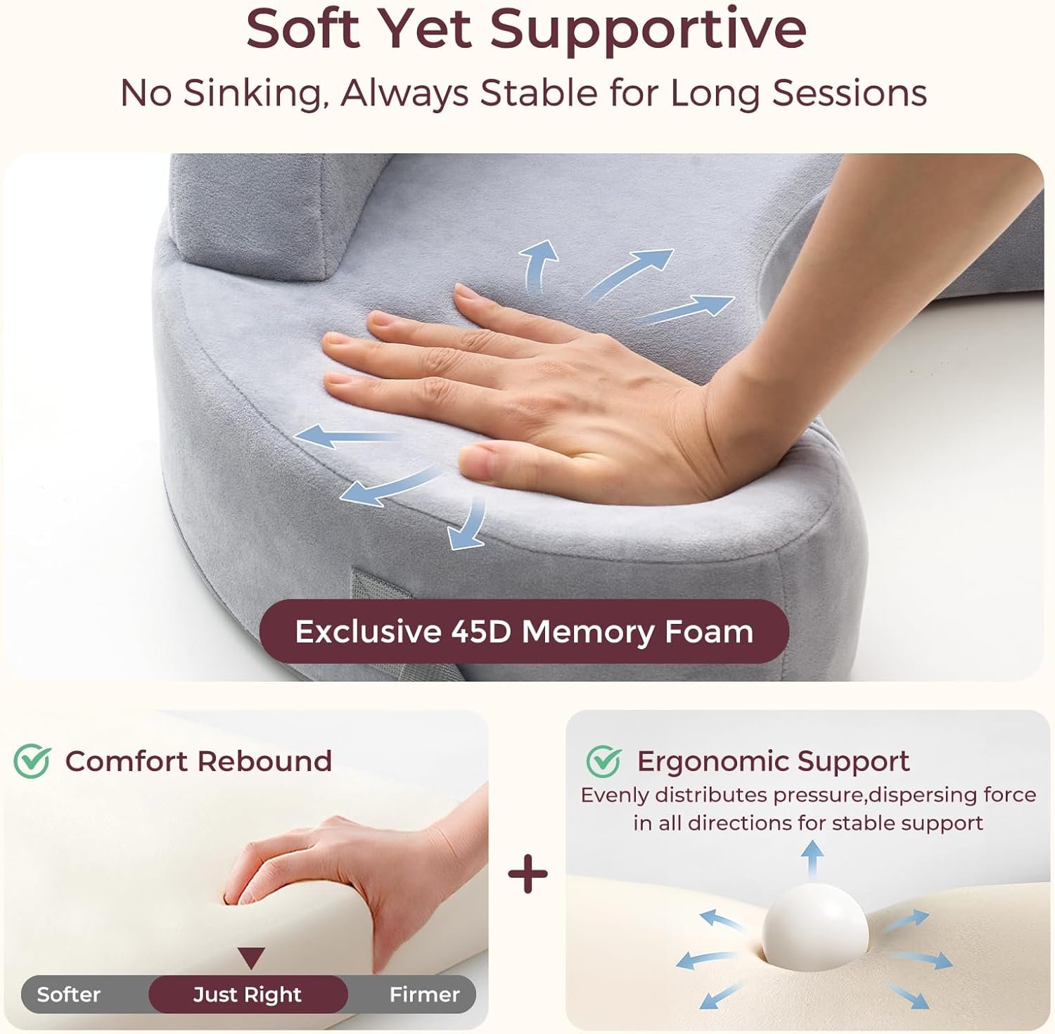 Momcozy Exclusive Memory Foam Nursing Pillow – Grey product thumbnail 6