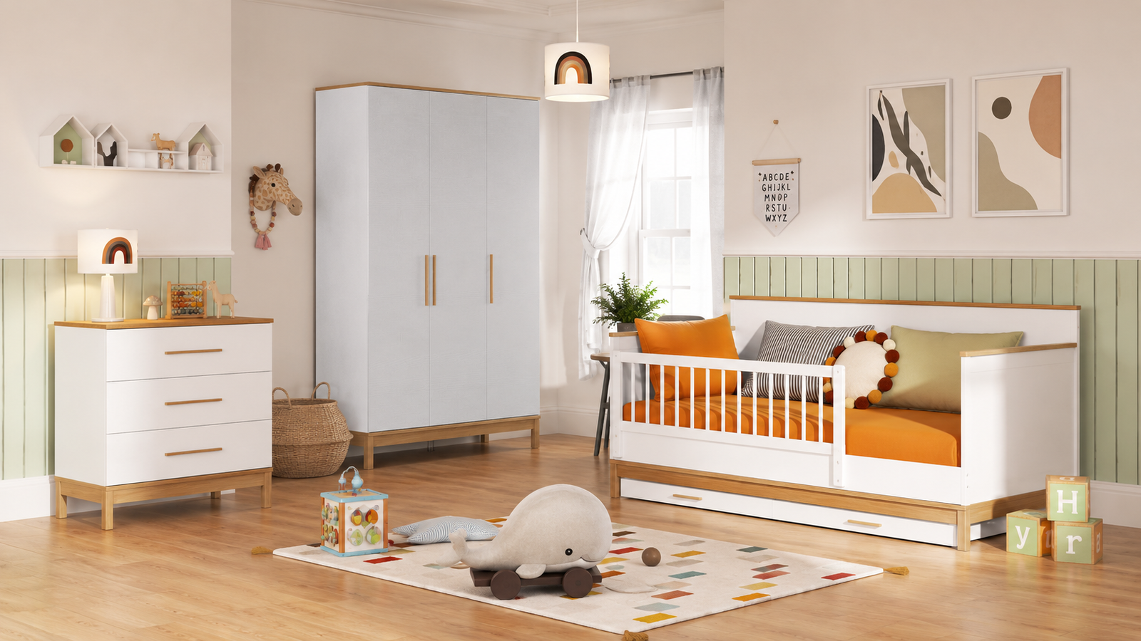 Almila Etto Kids Room With 3 Doors Wardrobe