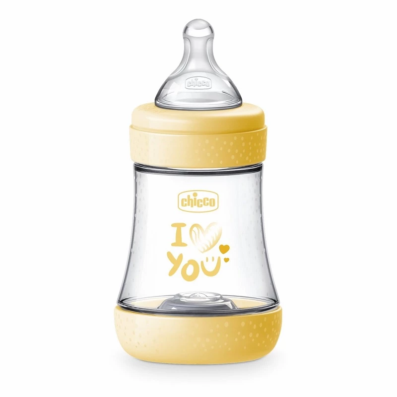 Chicco Perfect 5 Baby Bottle 0 M+ Slow Flow Yellow 150 Ml