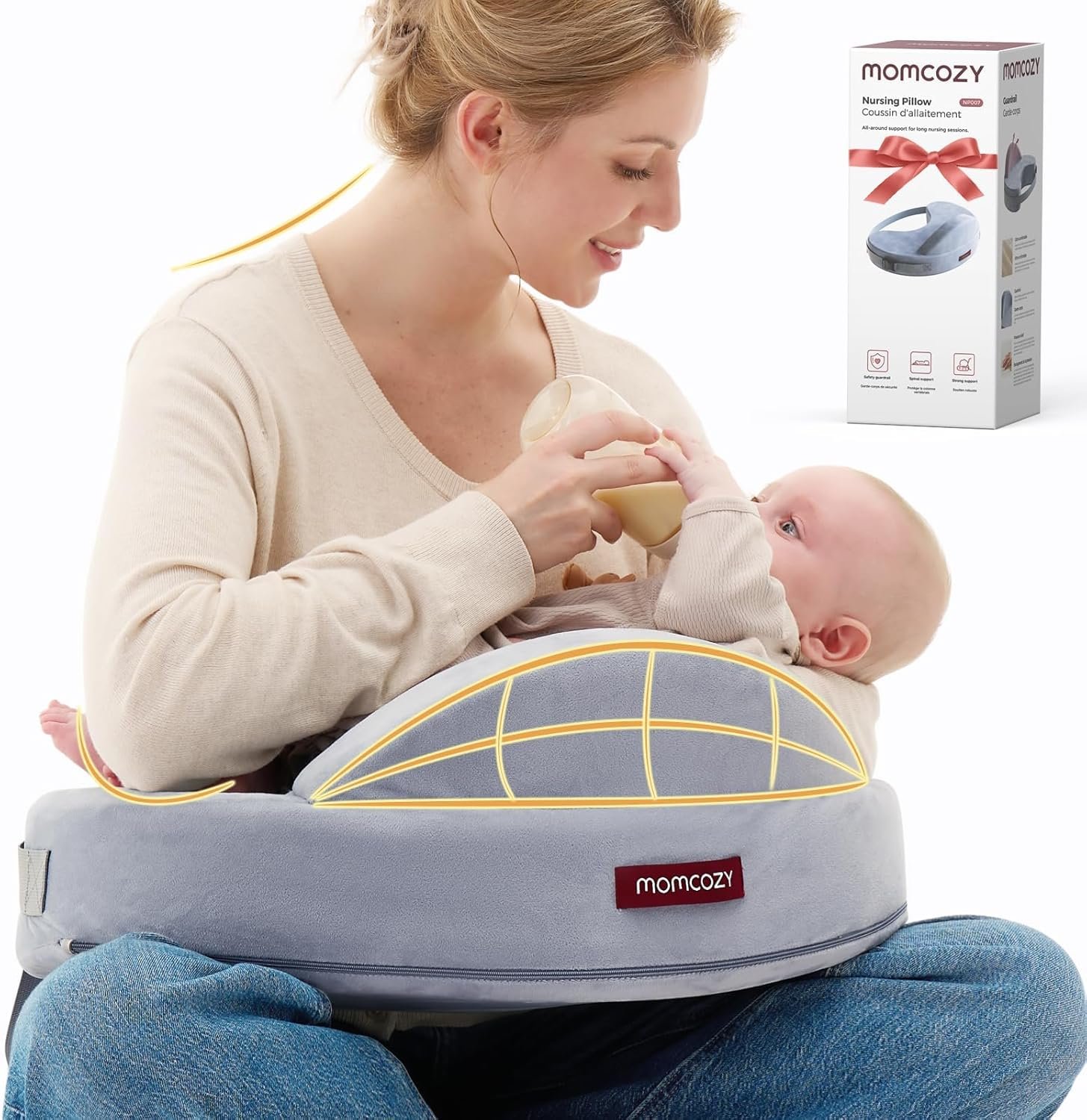 Momcozy Exclusive Memory Foam Nursing Pillow – Grey product thumbnail 2