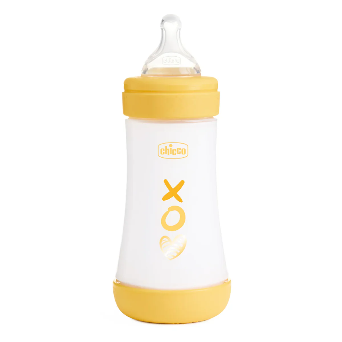 Chicco Perfect 5 Baby Bottle 2 M+ Medium Flow Yellow 240 Ml