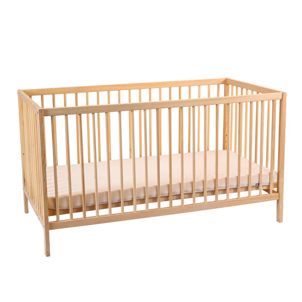 Kukka Natural Wood 3-Level Crib 60X120 Cm