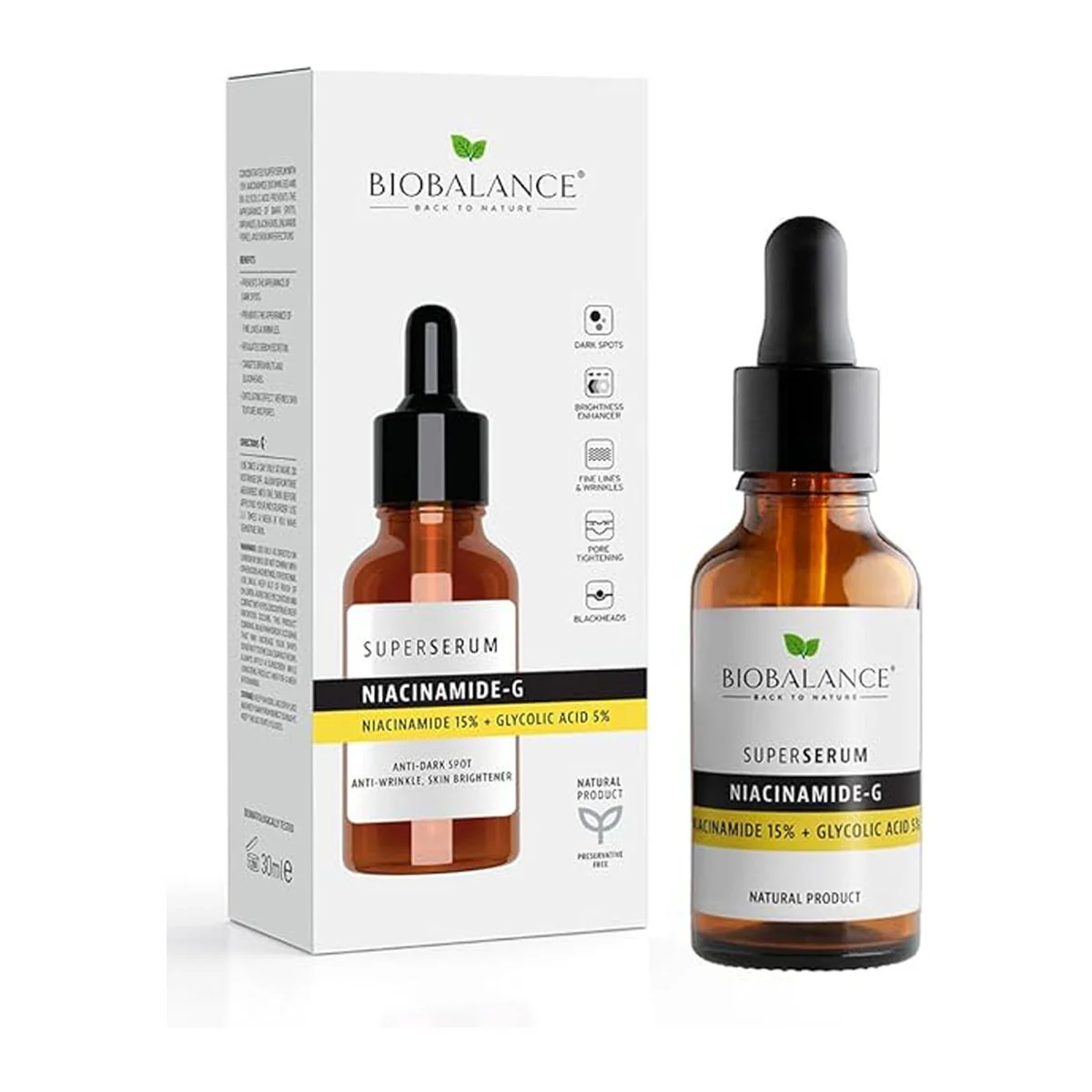 Bio Balance Niacinamide-g Niacinamide 15% + Glycolic Acid 5% Super Serum 30ml
